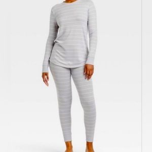 "Stars Above " Lightweight Gray white striped Pajama Set Nwt Sz. XS